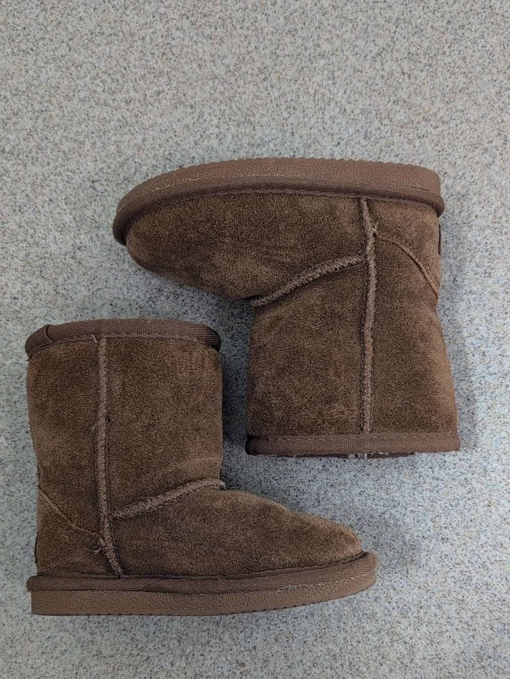 LAMO Suede Faux Fur Basic Boots, Brown Toddler Girls Size 9C